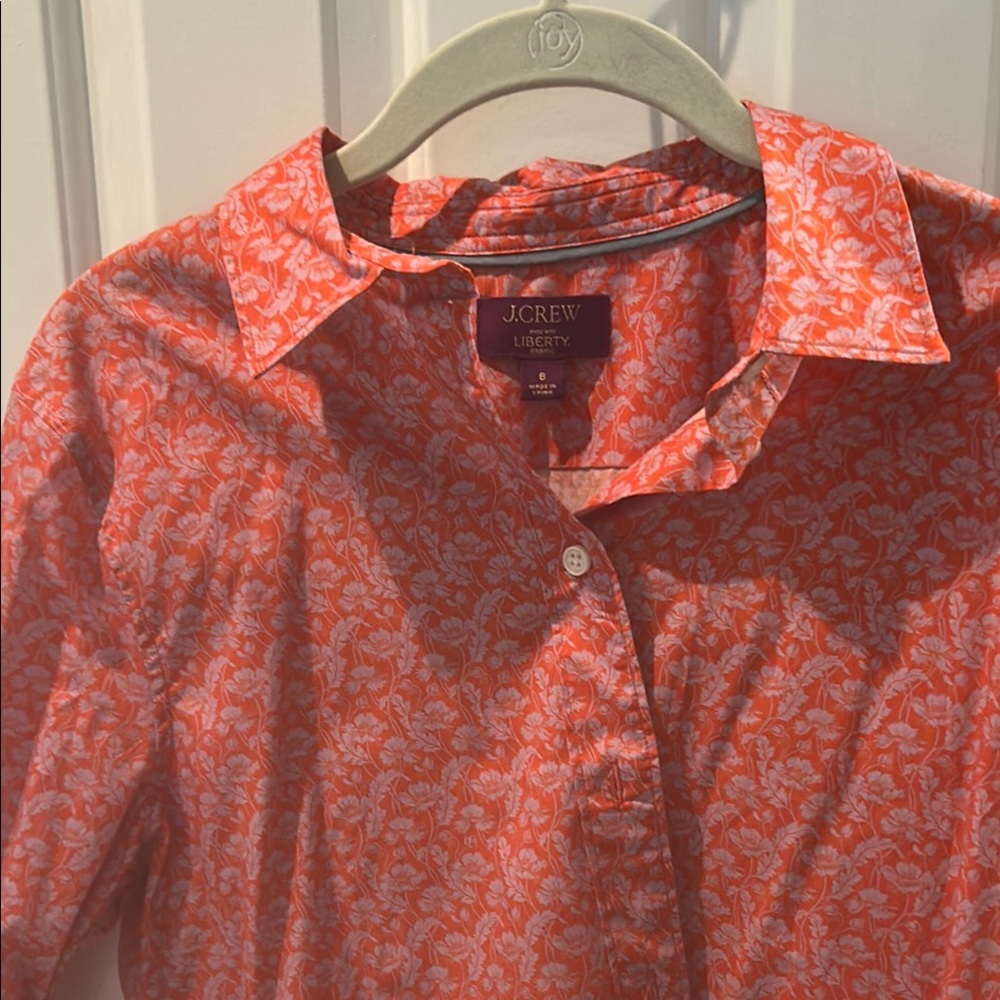 J. Crew Orange Floral Blouse